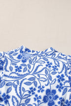 Royal Blue Printed Puff Sleeve Dress Stylish & Feminine Statement Dress For Every Occasion