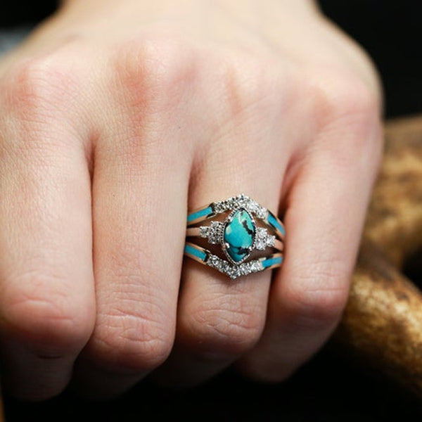 Achieving Dreams Turquoise Ring Set Pi-Mart