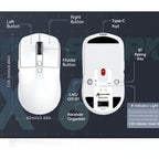 ATTACK SHARK X6 49g SUPERLIGHT Mouse With Magnetic Charging Dock, PixArt PAW3395 Gaming Sensor, BT/2.4G Wireless/Wired Gaming Mouse With Tape, Up To 26000, X3 Upgrade Mice For Win11/Xbox/PS/Mac Lootquake LLC