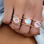 Double Band Moonstone Ring - SJB-DIAMOND ELITES