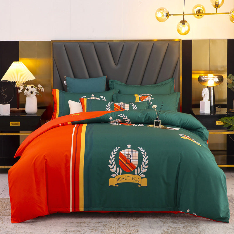 Thickened Brushed Four-piece Winter Bed Sheet And Duvet Cover Three-piece Bedding Set Pi-Mart
