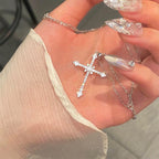 Vintage Minimalist Cross Pendant Necklace Pi-Mart
