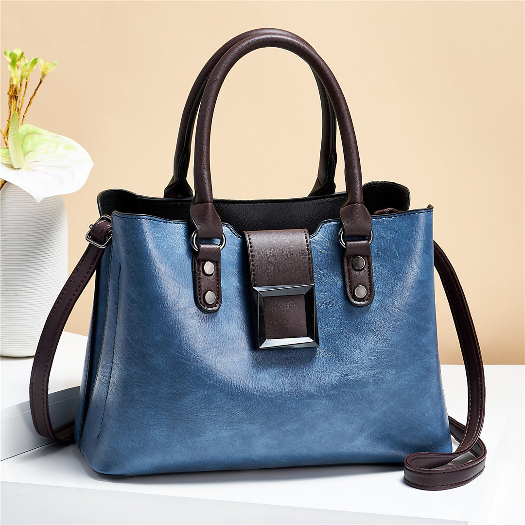 Women Shoulder Bag Big Buckle Handbags Work Daily Office Crossbody Bags Pi-Mart