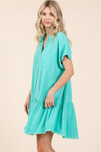 New Summer Linen Blend Button Down Shirt Mini Dress For Women – Fluttering, Casual, Timeless and Versatile Wardrobe Staple Stevvex