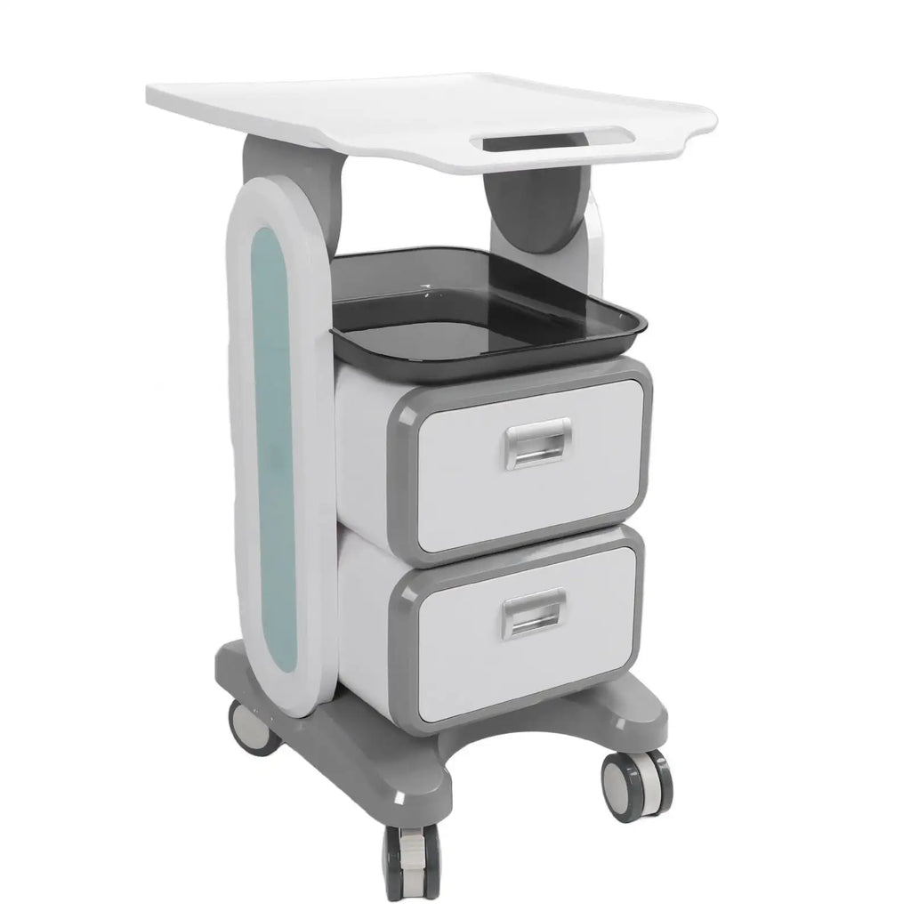 Mobile Medical Trolley Cart Enlarged Tabletop Double Drawer Multifunctional Medical Cart for Beauty Salon Clinic - SJB-DIAMOND ELITES