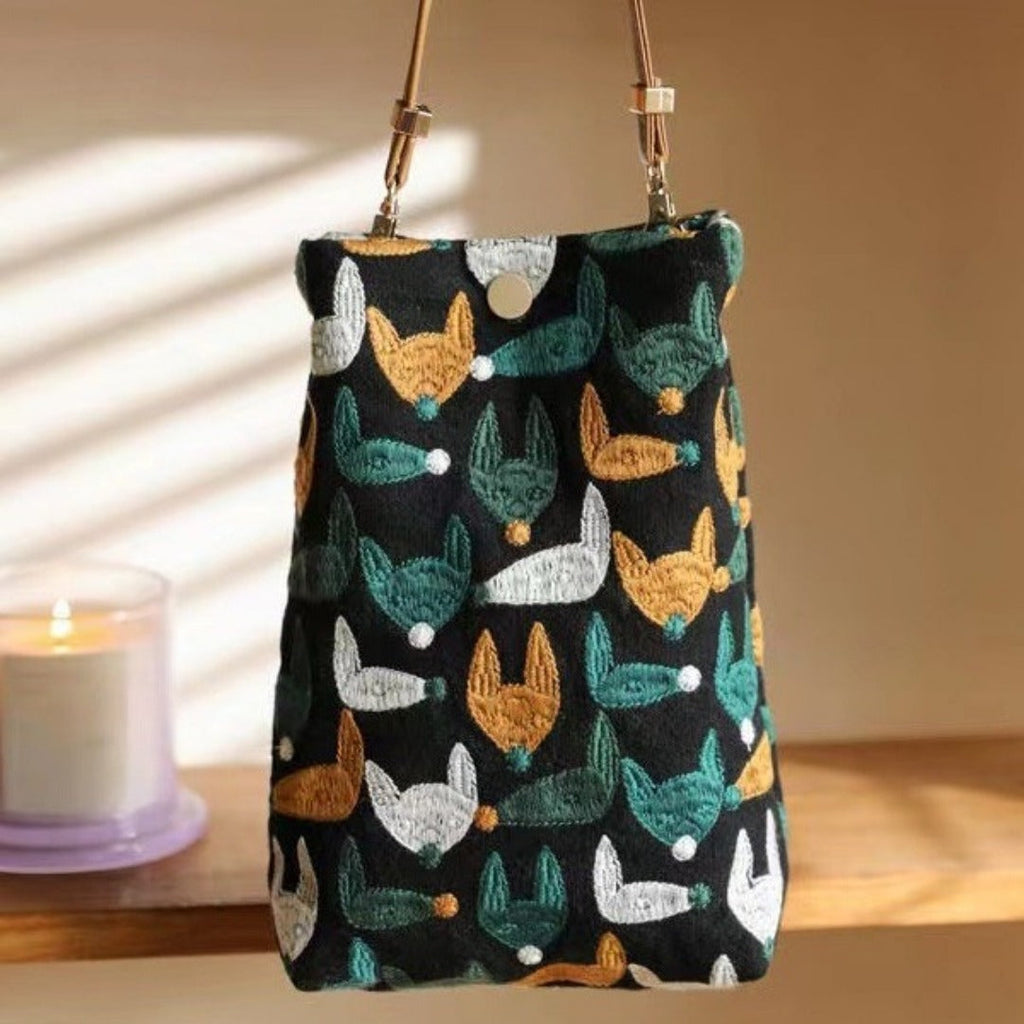Three-dimensional embroidery crossbody mobile phone bag female, mini mobile phone bag, shoulder small and light phone purse - SJB-DIAMOND ELITES