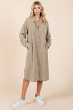 Button Down Long Sleeve Shirt Dress For Women – Timeless, Versatile, Classic, and Sophisticated Wardrobe Essential