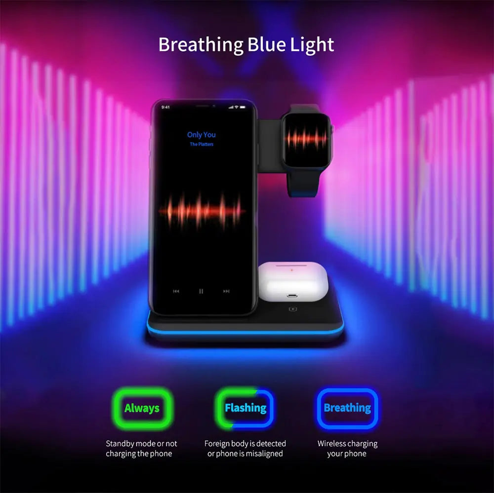 15W 3 in 1 Wireless Charger Pi-Mart
