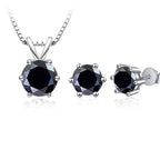 3Ct Moissanite Necklace Earrings Set 925 Sterling Silver GRA Cert Wedding BandsCo Straps