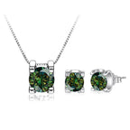 3ct D-Color Moissanite Necklace & Earrings Set Sterling Silver 925 Bridal Gift BandsCo Straps
