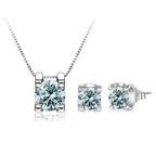3ct D-Color Moissanite Necklace & Earrings Set Sterling Silver 925 Bridal Gift BandsCo Straps