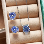 3ct D-Color Moissanite Necklace & Earrings Set Sterling Silver 925 Bridal Gift BandsCo Straps