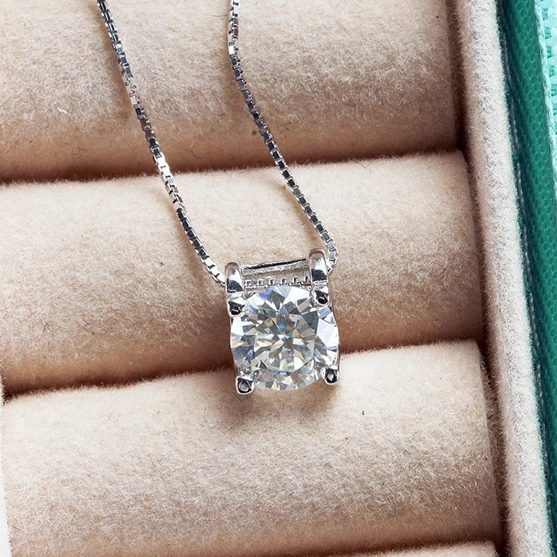 3ct D-Color Moissanite Necklace & Earrings Set Sterling Silver 925 Bridal Gift BandsCo Straps