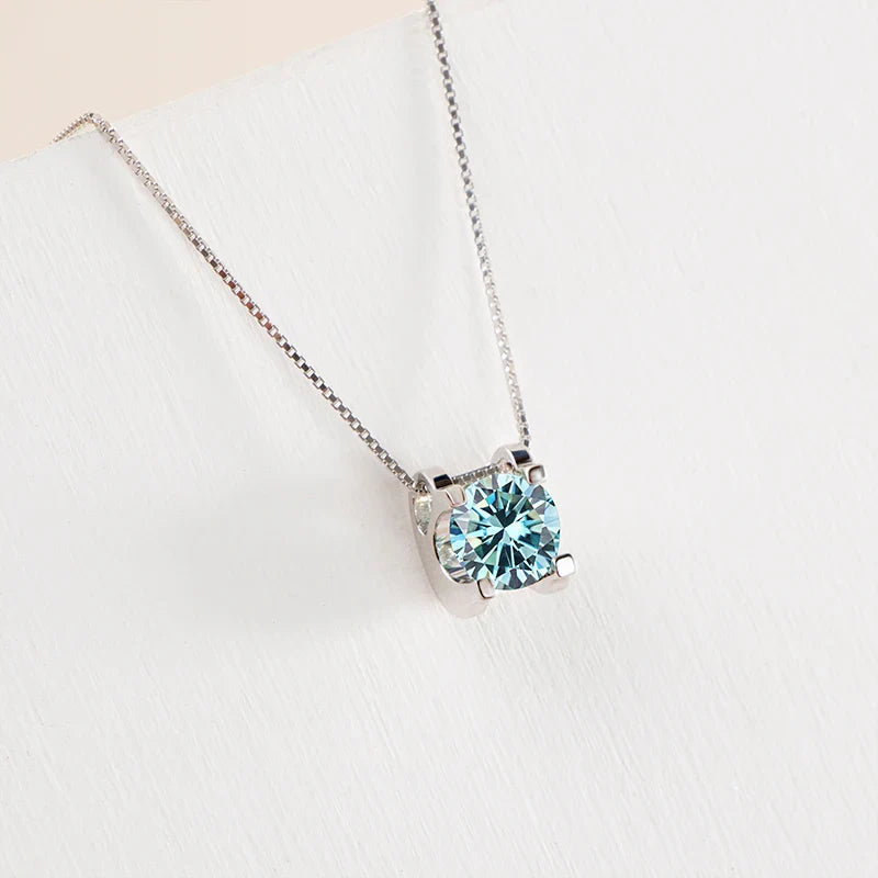 3ct D-Color Moissanite Necklace & Earrings Set Sterling Silver 925 Bridal Gift BandsCo Straps