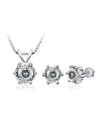3Ct Moissanite Necklace Earrings Set 925 Sterling Silver GRA Cert Wedding BandsCo Straps
