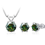 3Ct Moissanite Necklace Earrings Set 925 Sterling Silver GRA Cert Wedding BandsCo Straps