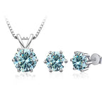 3Ct Moissanite Necklace Earrings Set 925 Sterling Silver GRA Cert Wedding BandsCo Straps