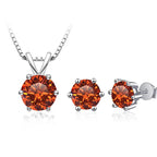 3Ct Moissanite Necklace Earrings Set 925 Sterling Silver GRA Cert Wedding BandsCo Straps