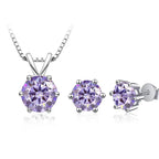 3Ct Moissanite Necklace Earrings Set 925 Sterling Silver GRA Cert Wedding BandsCo Straps