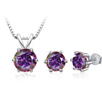 3Ct Moissanite Necklace Earrings Set 925 Sterling Silver GRA Cert Wedding BandsCo Straps