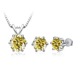 3Ct Moissanite Necklace Earrings Set 925 Sterling Silver GRA Cert Wedding BandsCo Straps