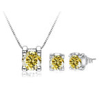 3ct D-Color Moissanite Necklace & Earrings Set Sterling Silver 925 Bridal Gift BandsCo Straps