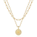 Weiyanfnr Gold Initial Necklaces for Women Gold Chain Necklace Layered Paperclip Chain Necklaces for Women Jewelry Gifts (T)