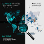 3D Luminous/Magnetic Colored Wooden World Map Aqua Enjoy The Wood