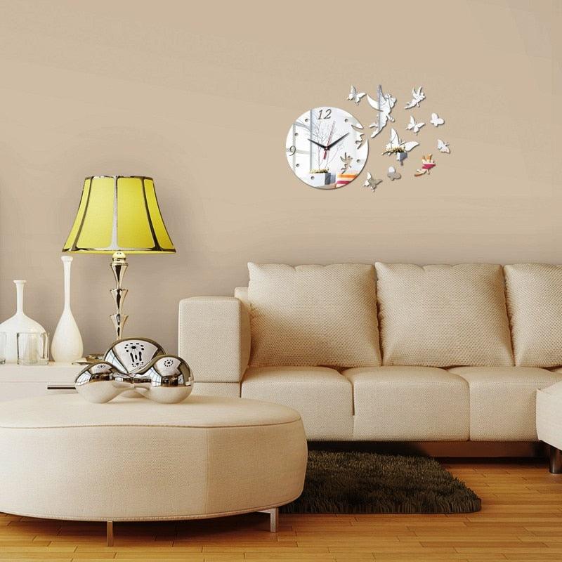 3D Acrylic Mirror Wall Stickers Creative Black Modern Acrylic Mirror Surface 3D Simple Wall Stickers Decor Clocks Numbers Stickers for Home Office Decorations Gift Modern Living Room Quartz Clock Watch Home Decoration Clocks Stevvex
