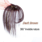 3D Air Bangs Hair Bangs Heat Resistant Hairpieces Hair Women Natural Short Fake Hair Bangs Hair Clips Thin Natural Flat Neat AirBangs With Temples For Women One Piece Hairpiece