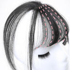 3D Air Bangs Hair Bangs Heat Resistant Hairpieces Hair Women Natural Short Fake Hair Bangs Hair Clips Thin Natural Flat Neat AirBangs With Temples For Women One Piece Hairpiece