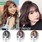 3D Air Bangs Hair Bangs Heat Resistant Hairpieces Hair Women Natural Short Fake Hair Bangs Hair Clips Thin Natural Flat Neat AirBangs With Temples For Women One Piece Hairpiece