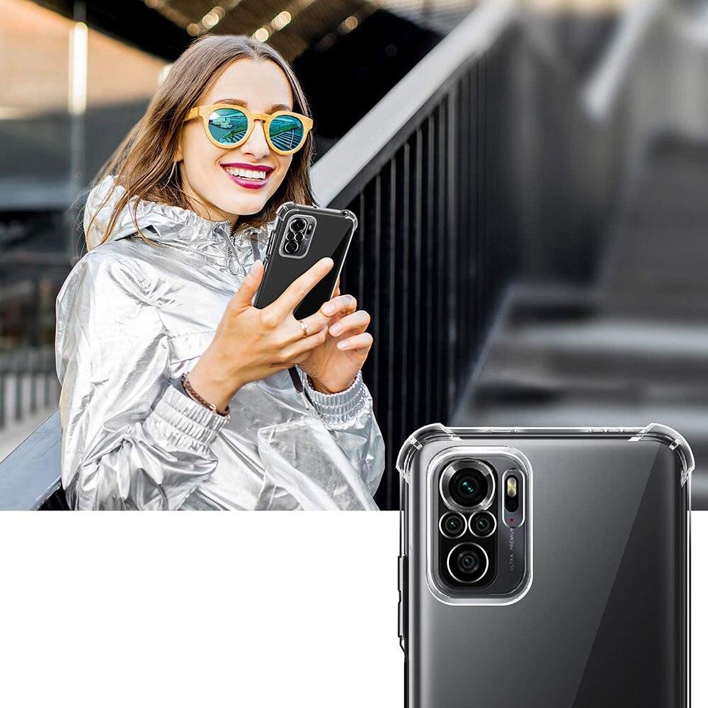 3D Airbag Shockproof Silicone Phone Case For Xiaomi Redmi Note 10 Pro Max Note 10s 10T 10 Pro 4G 5G Clear Ultra Thin Soft Case Shockproof Protective Corners Thin Soft Transparent Protective Case Flexible Transparent Mobile Phone Case Clear Shockproof Case Stevvex