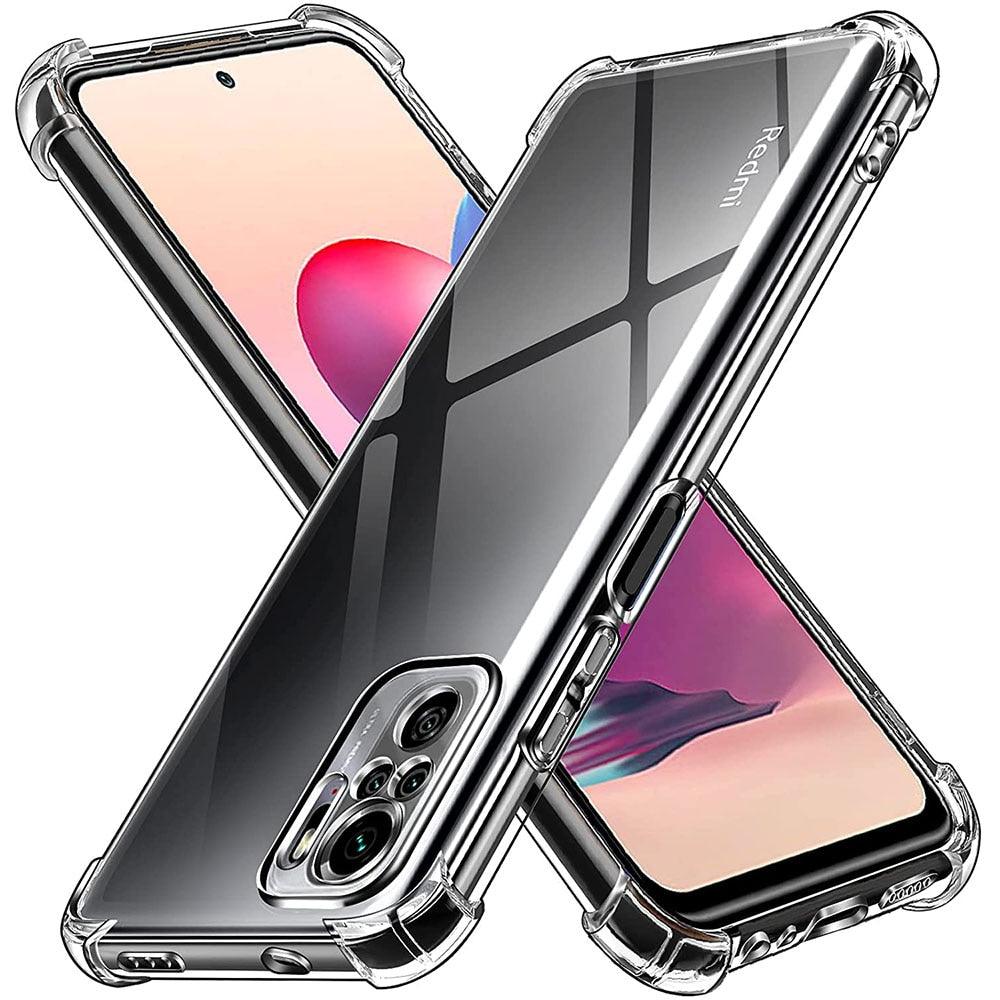 3D Airbag Shockproof Silicone Phone Case For Xiaomi Redmi Note 10 Pro Max Note 10s 10T 10 Pro 4G 5G Clear Ultra Thin Soft Case Shockproof Protective Corners Thin Soft Transparent Protective Case Flexible Transparent Mobile Phone Case Clear Shockproof Case Stevvex