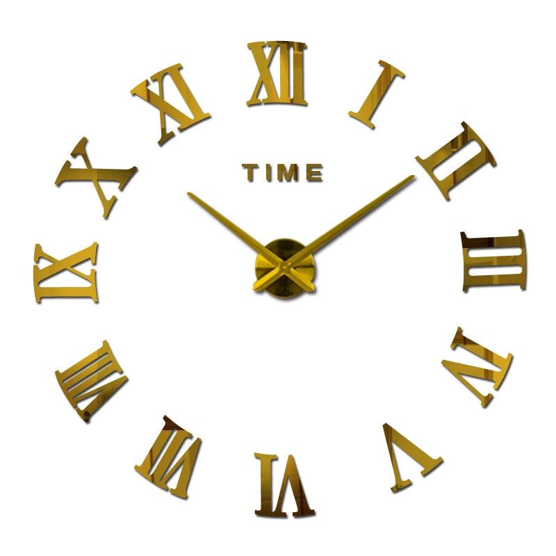 3D Big Acrylic Mirror Wall Clock Quartz Watch 3D Wall Clock Mirror Surface Decorative Clock Large Wall Sticker Clock for Living Room Bedroom Office Home Decorations Still Life Clocks Modern Home Decoration Living Room Stickers