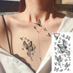 3D Butterfly Waterproof Temporary Tattoo Sticker Snake Flowers Elegant Small Popular Tattoo For Womens Mens Stevvex