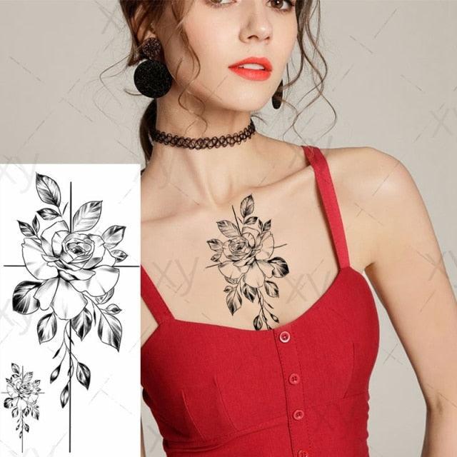 3D Butterfly Waterproof Temporary Tattoo Sticker Snake Flowers Elegant Small Popular Tattoo For Womens Mens Stevvex