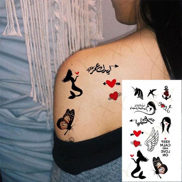 3D Butterfly Waterproof Temporary Tattoo Sticker Snake Flowers Elegant Small Popular Tattoo For Womens Mens Stevvex