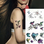 3D Butterfly Waterproof Temporary Tattoo Sticker Snake Flowers Elegant Small Popular Tattoo For Womens Mens Stevvex