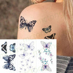 3D Butterfly Waterproof Temporary Tattoo Sticker Snake Flowers Elegant Small Popular Tattoo For Womens Mens Stevvex