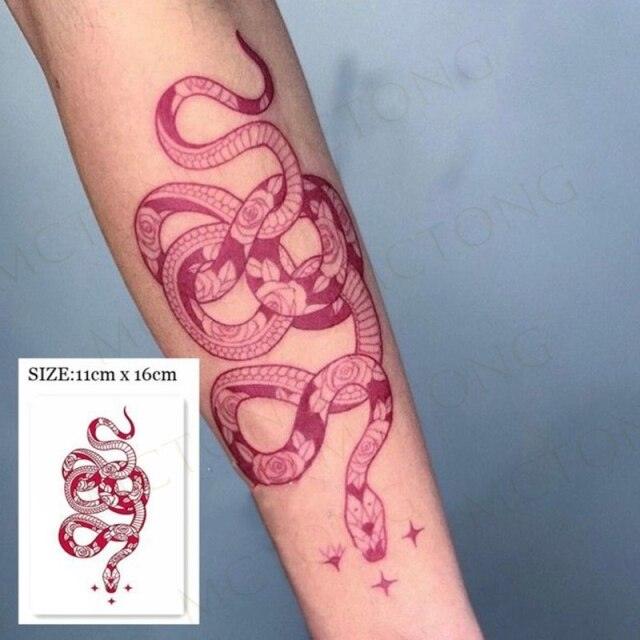 3D Butterfly Waterproof Temporary Tattoo Sticker Snake Flowers Elegant Small Popular Tattoo For Womens Mens Stevvex
