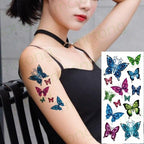 3D Butterfly Waterproof Temporary Tattoo Sticker Snake Flowers Elegant Small Popular Tattoo For Womens Mens Stevvex