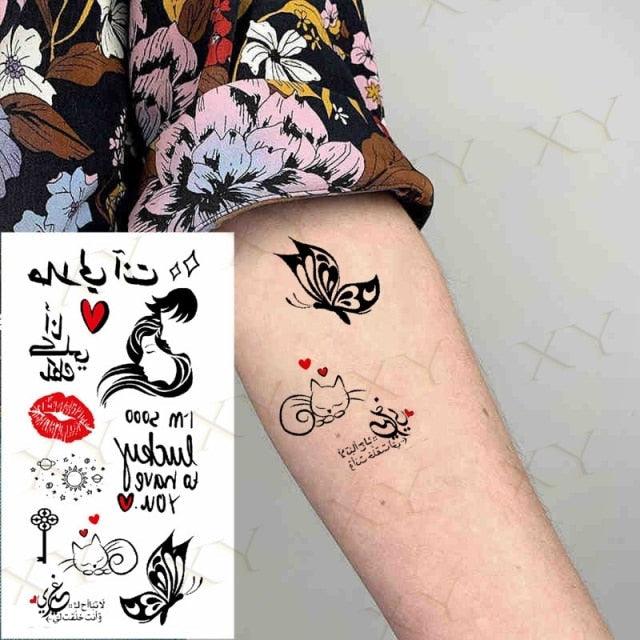 3D Butterfly Waterproof Temporary Tattoo Sticker Snake Flowers Elegant Small Popular Tattoo For Womens Mens Stevvex