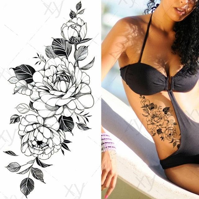 3D Butterfly Waterproof Temporary Tattoo Sticker Snake Flowers Elegant Small Popular Tattoo For Womens Mens Stevvex