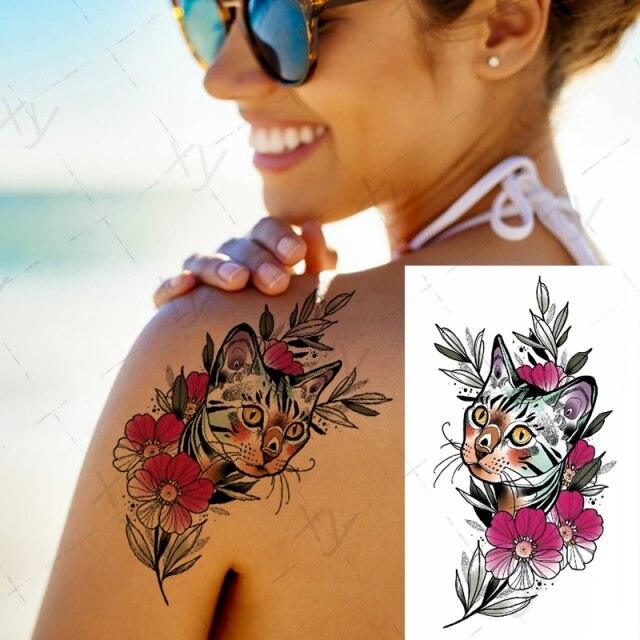 3D Butterfly Waterproof Temporary Tattoo Sticker Snake Flowers Elegant Small Popular Tattoo For Womens Mens Stevvex