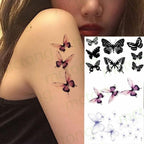 3D Butterfly Waterproof Temporary Tattoo Sticker Snake Flowers Elegant Small Popular Tattoo For Womens Mens Stevvex