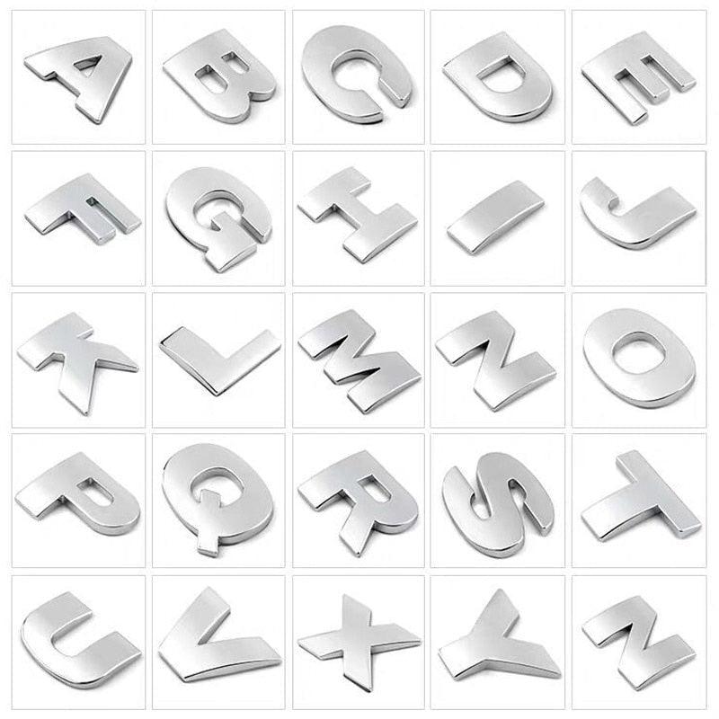 3D Car Stickers Metal Alphabet Car Letters Numbers Decal Sticker, Metal Emblem Decal Logo Trim Badge Silver Black Badge Chrome Letters Numbers Logo Car Stickers Automobiles Plastic Car Letters Number Sticker 3D Emblem Accessories Stickers Stevvex