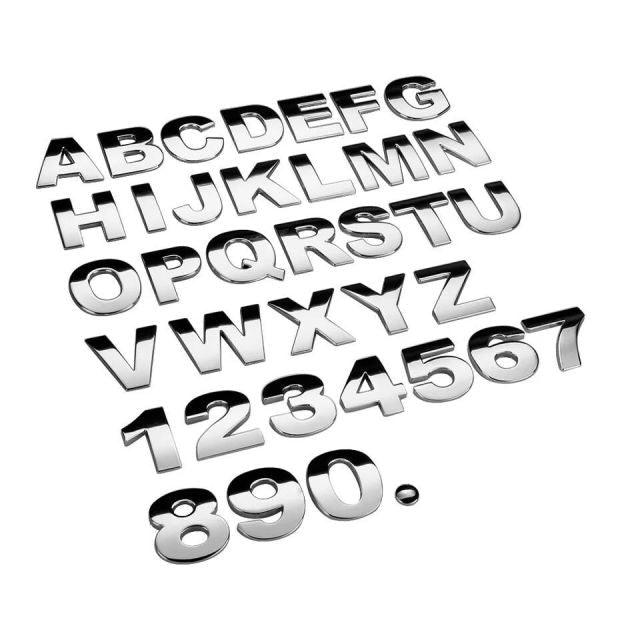 3D Car Stickers Metal Alphabet Car Letters Numbers Decal Sticker, Metal Emblem Decal Logo Trim Badge Silver Black Badge Chrome Letters Numbers Logo Car Stickers Automobiles Plastic Car Letters Number Sticker 3D Emblem Accessories Stickers Stevvex