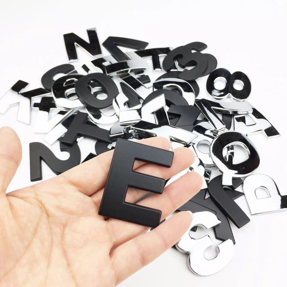 3D Car Stickers Metal Alphabet Car Letters Numbers Decal Sticker, Metal Emblem Decal Logo Trim Badge Silver Black Badge Chrome Letters Numbers Logo Car Stickers Automobiles Plastic Car Letters Number Sticker 3D Emblem Accessories Stickers Stevvex