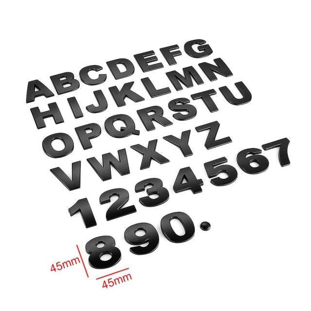 3D Car Stickers Metal Alphabet Car Letters Numbers Decal Sticker, Metal Emblem Decal Logo Trim Badge Silver Black Badge Chrome Letters Numbers Logo Car Stickers Automobiles Plastic Car Letters Number Sticker 3D Emblem Accessories Stickers Stevvex